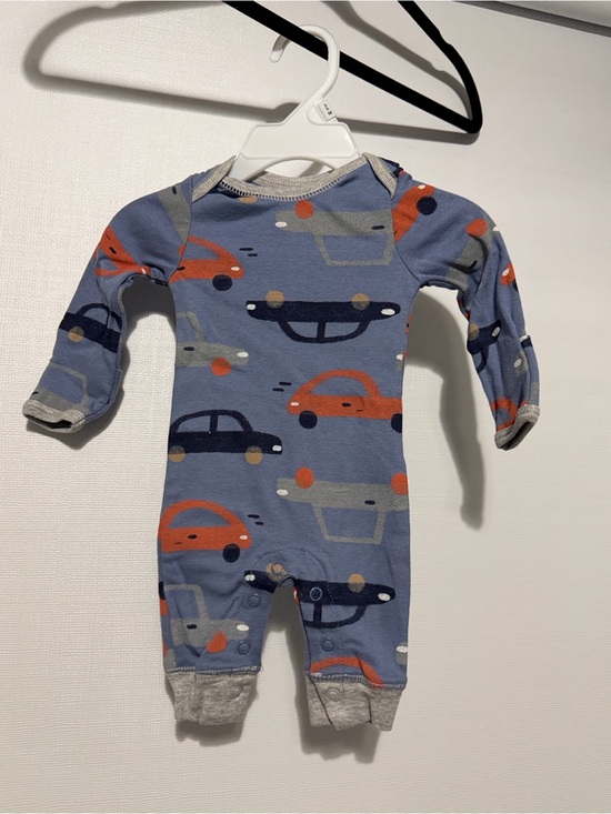 Carter's Other - Carter's Blue Car Print Footed One-Piece Romper